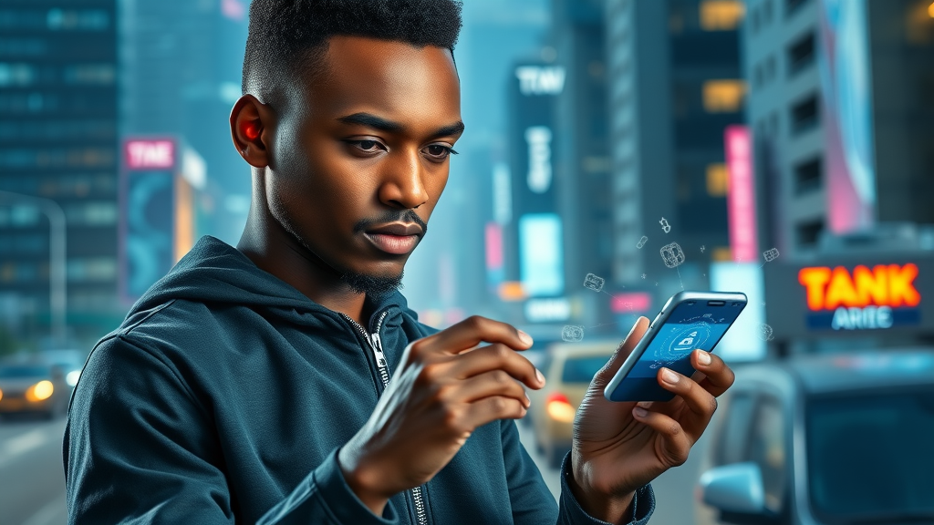 AI applications in Africa: fintech entrepreneur using smart digital wallet app