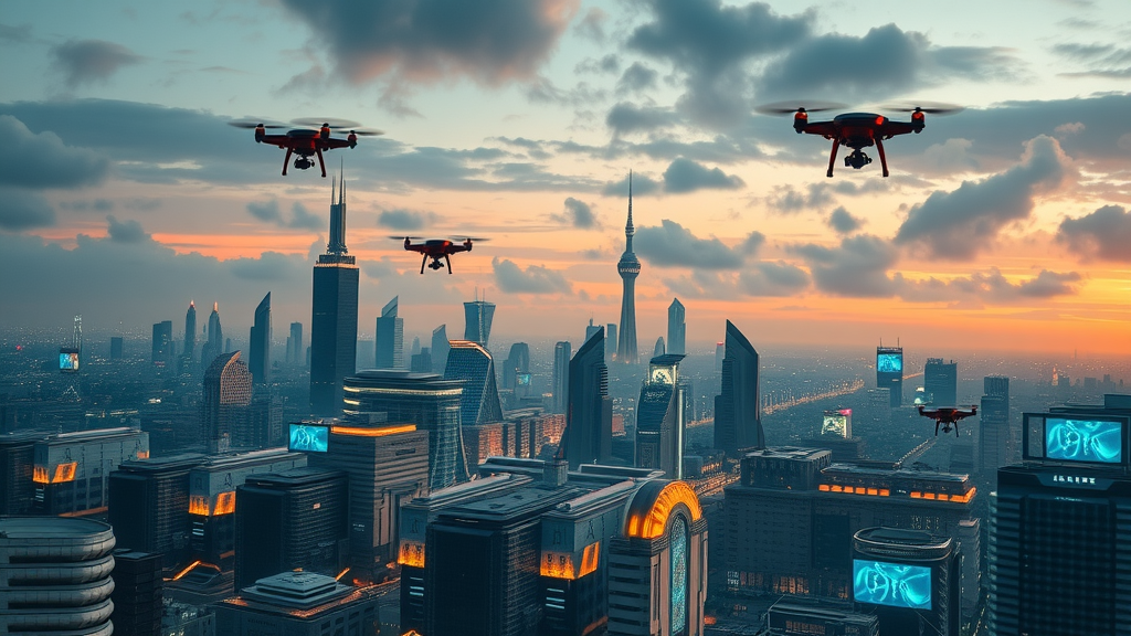 Futuristic African city, AI tech, smart infrastructure 2025
