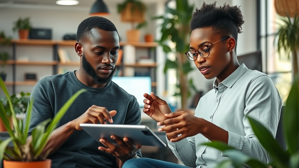 Inspirational Young African AI Software Developers Collaborating on Real-Time AI Startup Projects