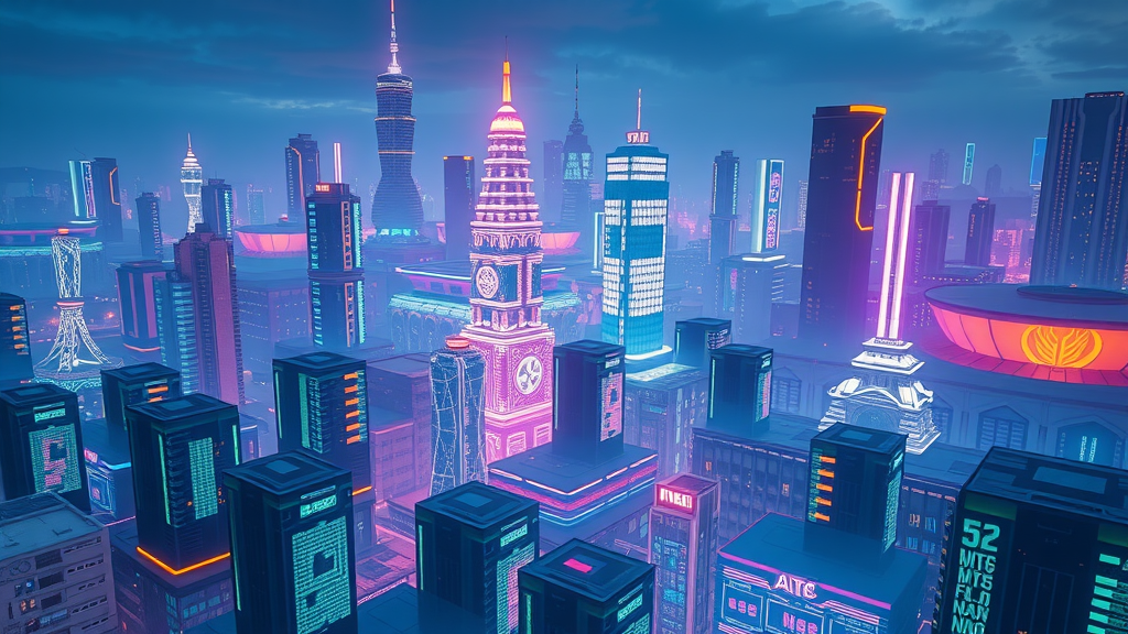 Futuristic digital African cityscape illustrating AI data streams and GPU server farms essential for the future of AI in Africa