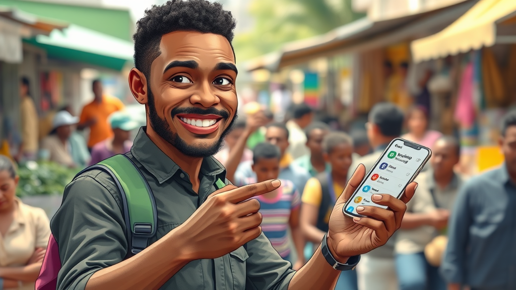 African fintech developer demonstrating AI financial app