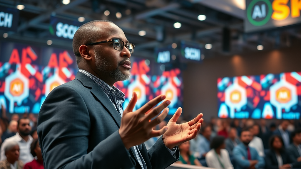 influential African entrepreneur at AI tech summit keynote, inspiring African AI growth