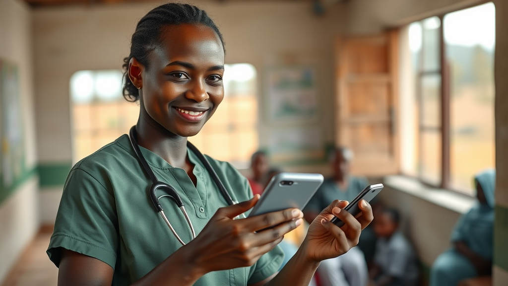 African AI companies, mobile health application in rural Africa, healthcare worker in clinic