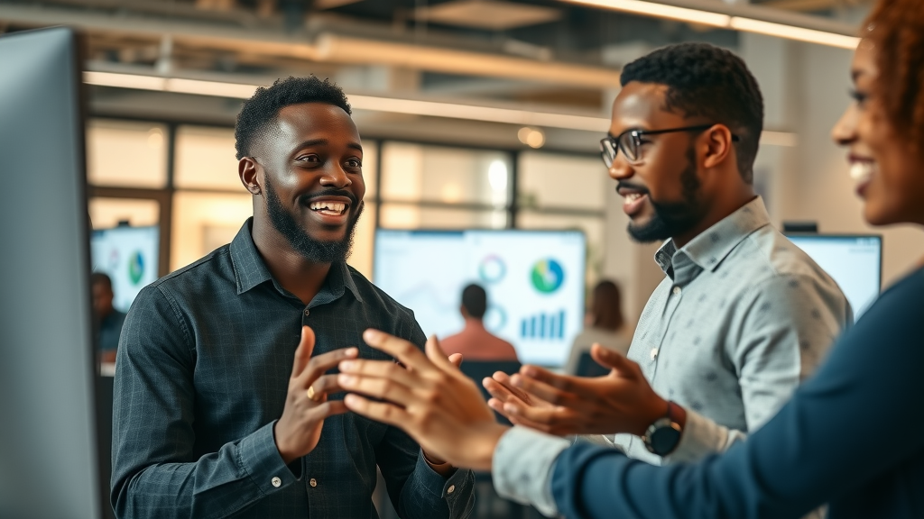African entrepreneurs using AI-powered dashboards