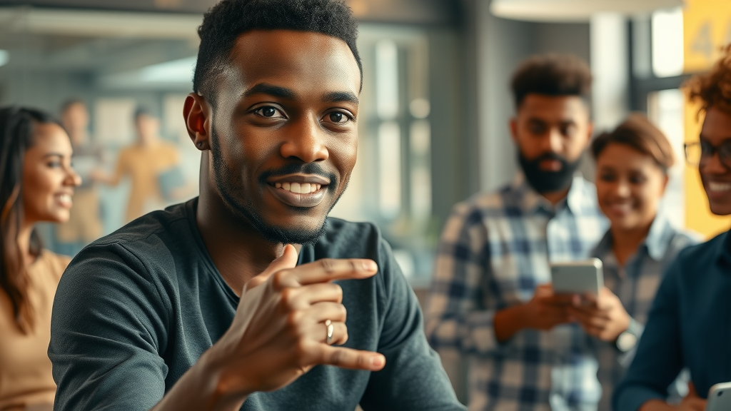 Inspired young African entrepreneur innovating AI products
