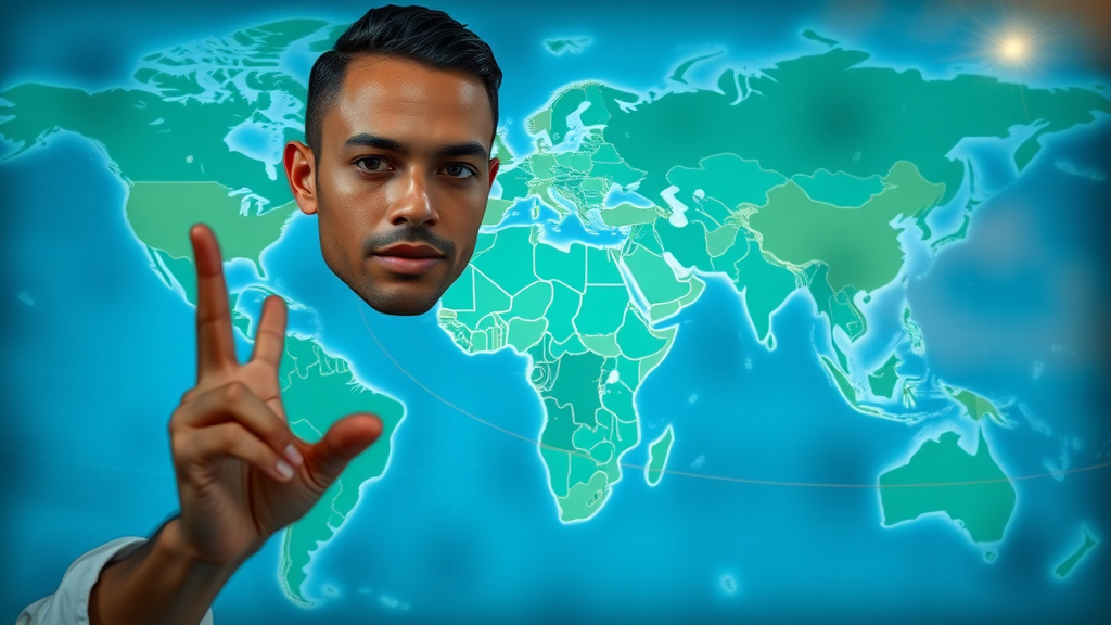 International map highlighting African countries and global AI technology hubs