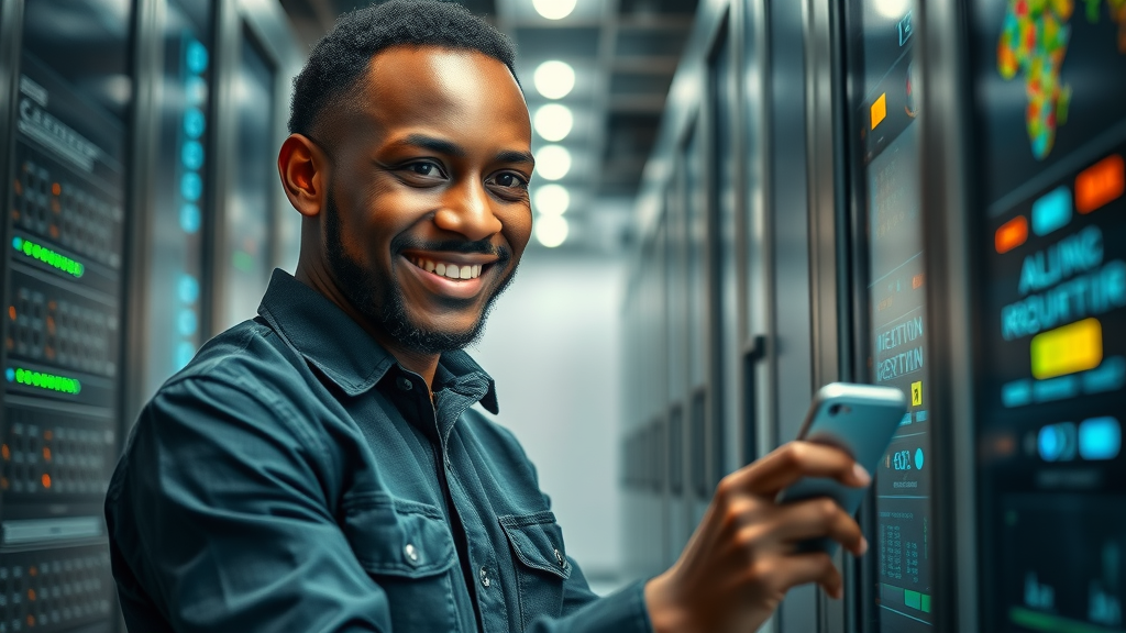 AI applications in Africa: tech entrepreneur overcoming infrastructure challenges in a data center