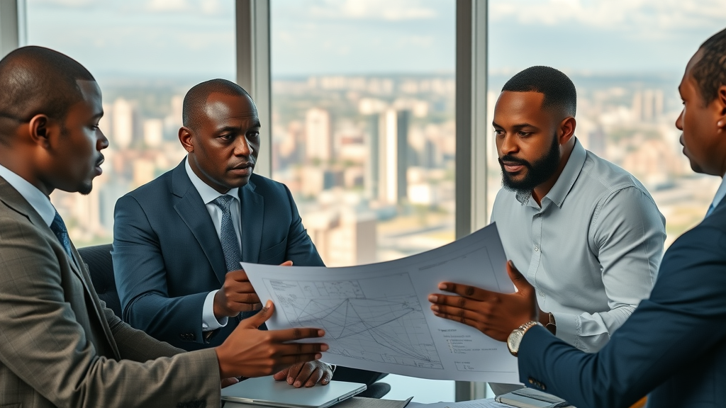 African policymakers collaborating with tech entrepreneurs to solve AI infrastructure challenges shaping the future of AI in Africa