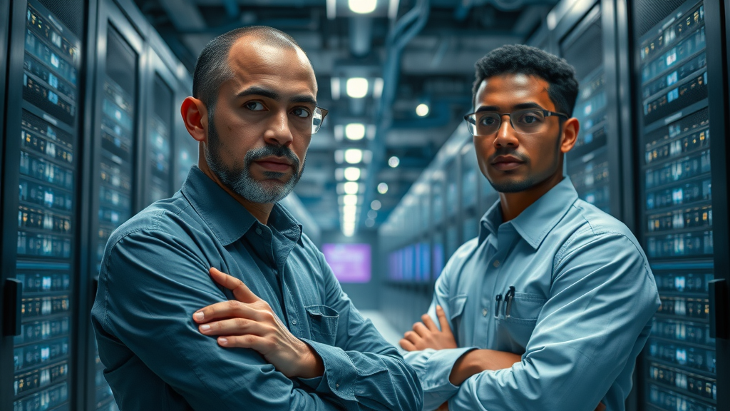 African data center engineers managing AI servers, highlighting the hardware demands in Africa’s AI arms race.