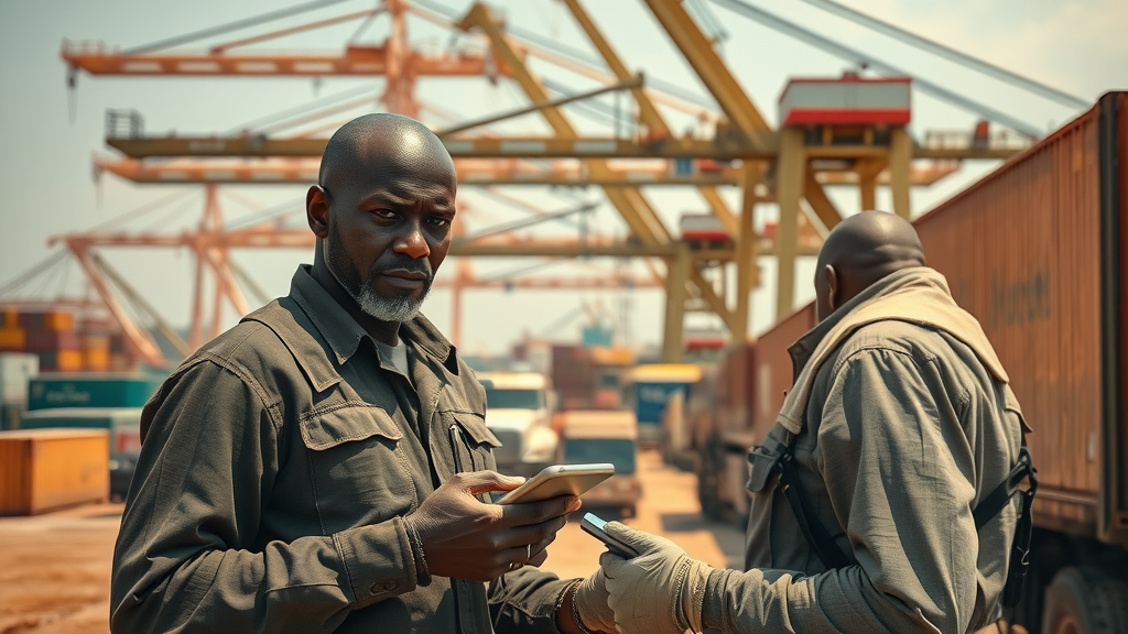 African logistics professionals navigate AI hardware imports, showing challenges in Africa’s AI supply chain.