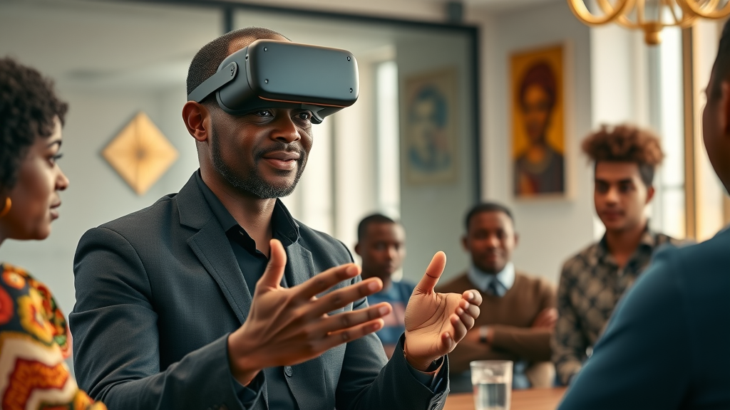 African technology leader running an ethical VR workshop – human-centered AI, Sovereign